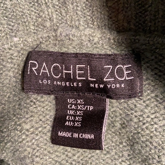 Rachel Zoe Green Oversized Cowl Sweater Sz XS - Picture 6 of 7